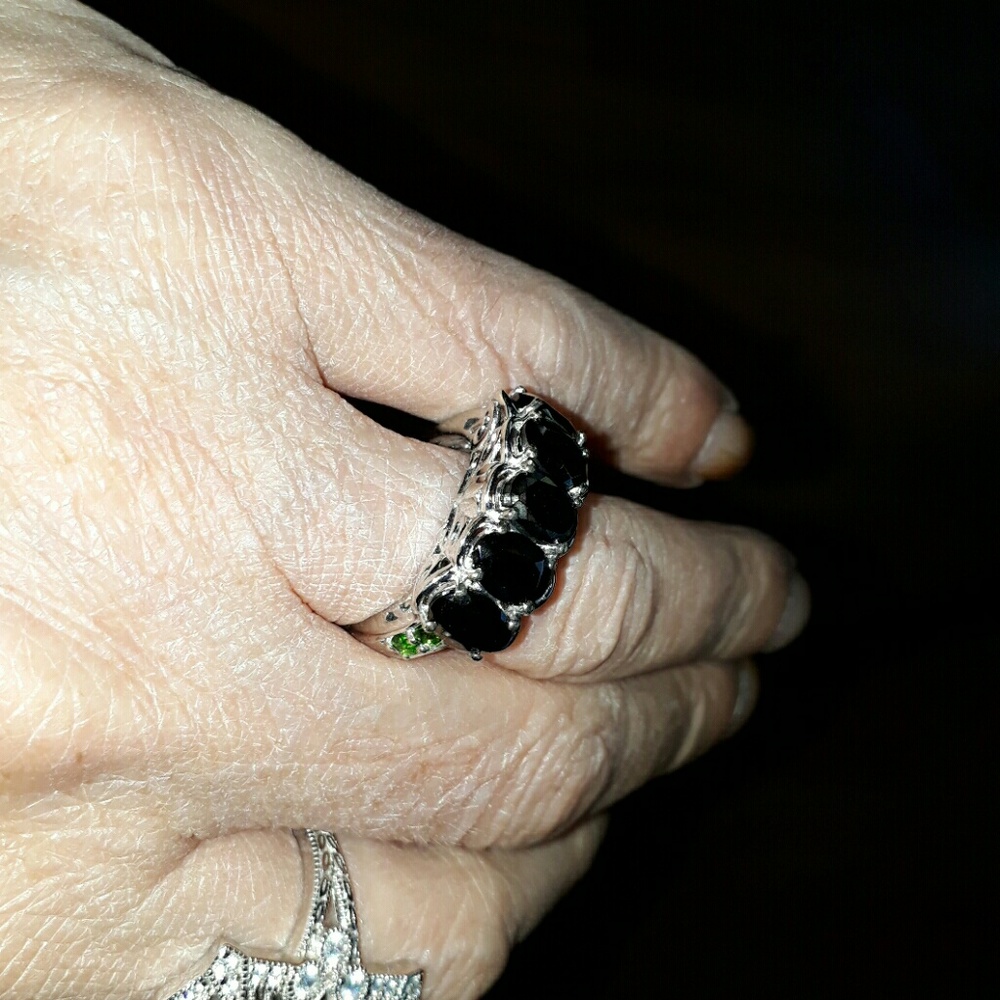 SHUNGITE & RUSSIAN DIOPSIDE RING - Picture 4 of 4